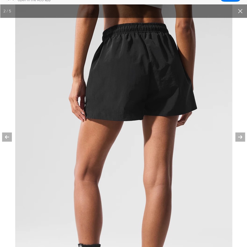 ALO Yoga Women's Charcoal Athletic Shorts (PRICEDROP) - Picture 2 of 6